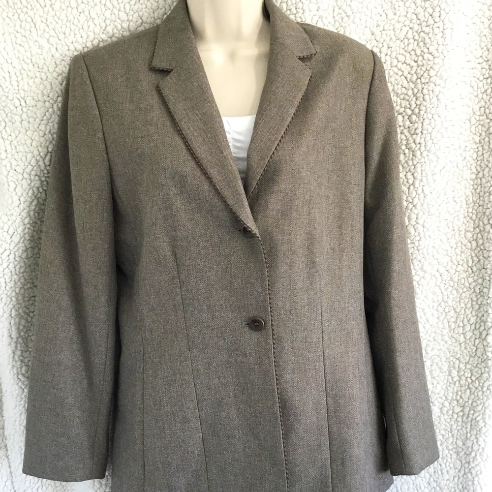 New Taylor B. Moss Taupe Blazer Size 10 - Picture 14 of 15